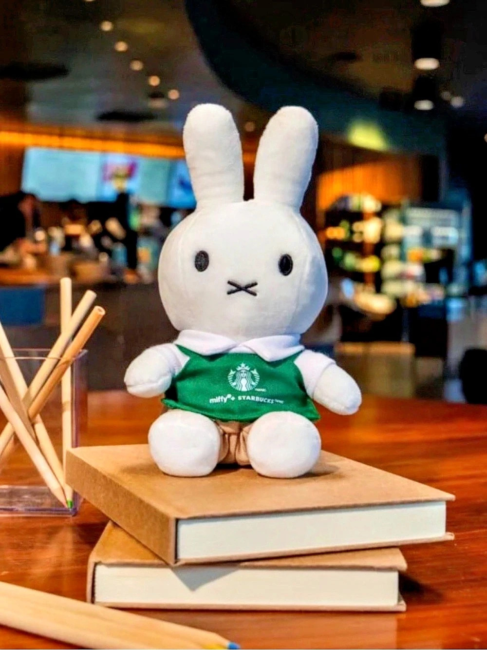 Starbucks Miffy + Starbucks Barista Plush in White & Green